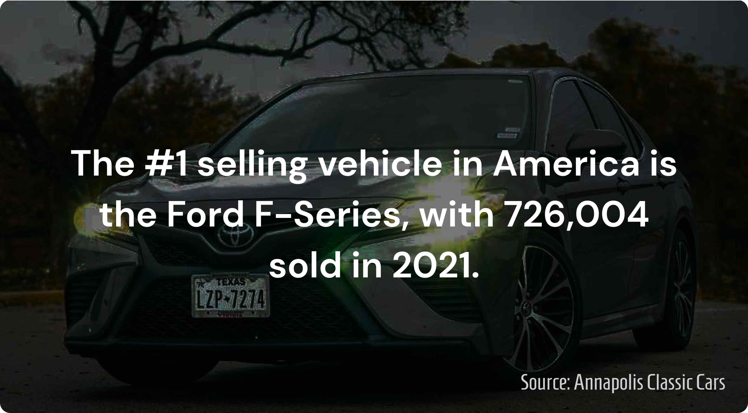 number 1 selling vehicle in the usa