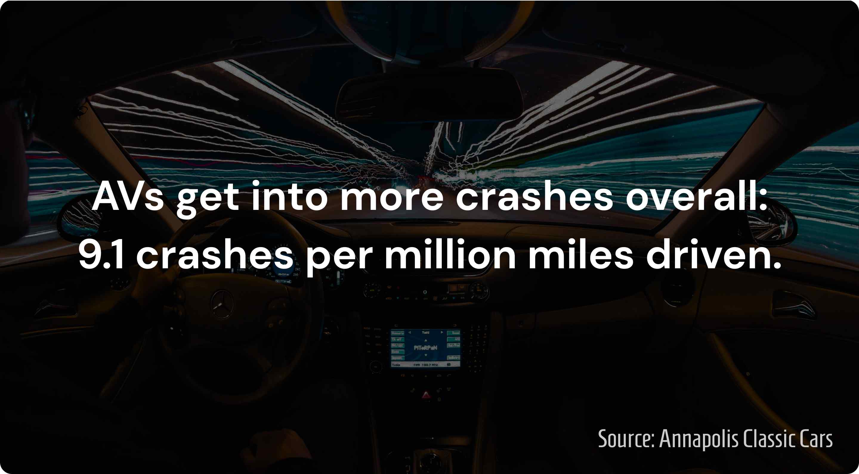 self driving cars number of crashes