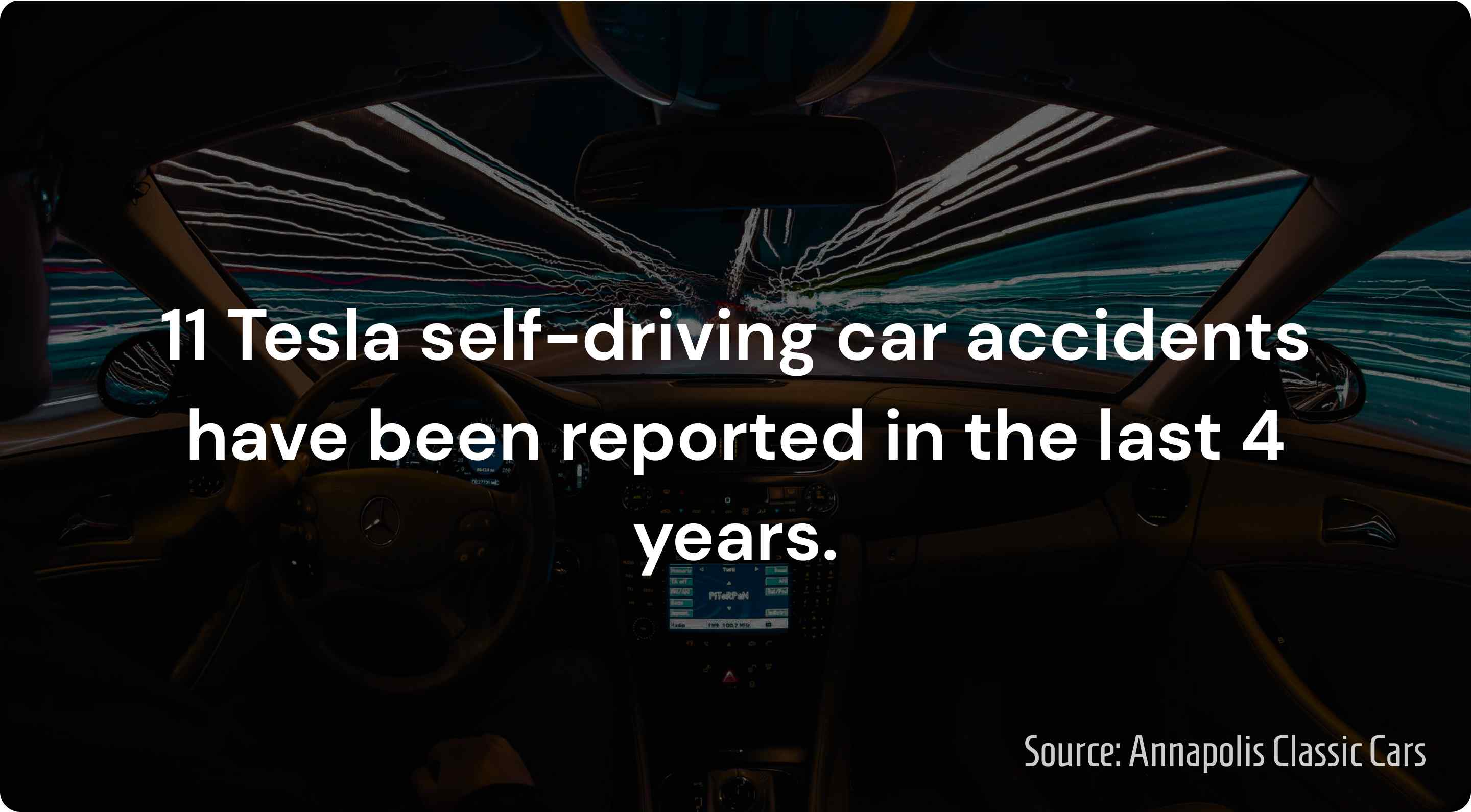 number of tesla self driving car accidents